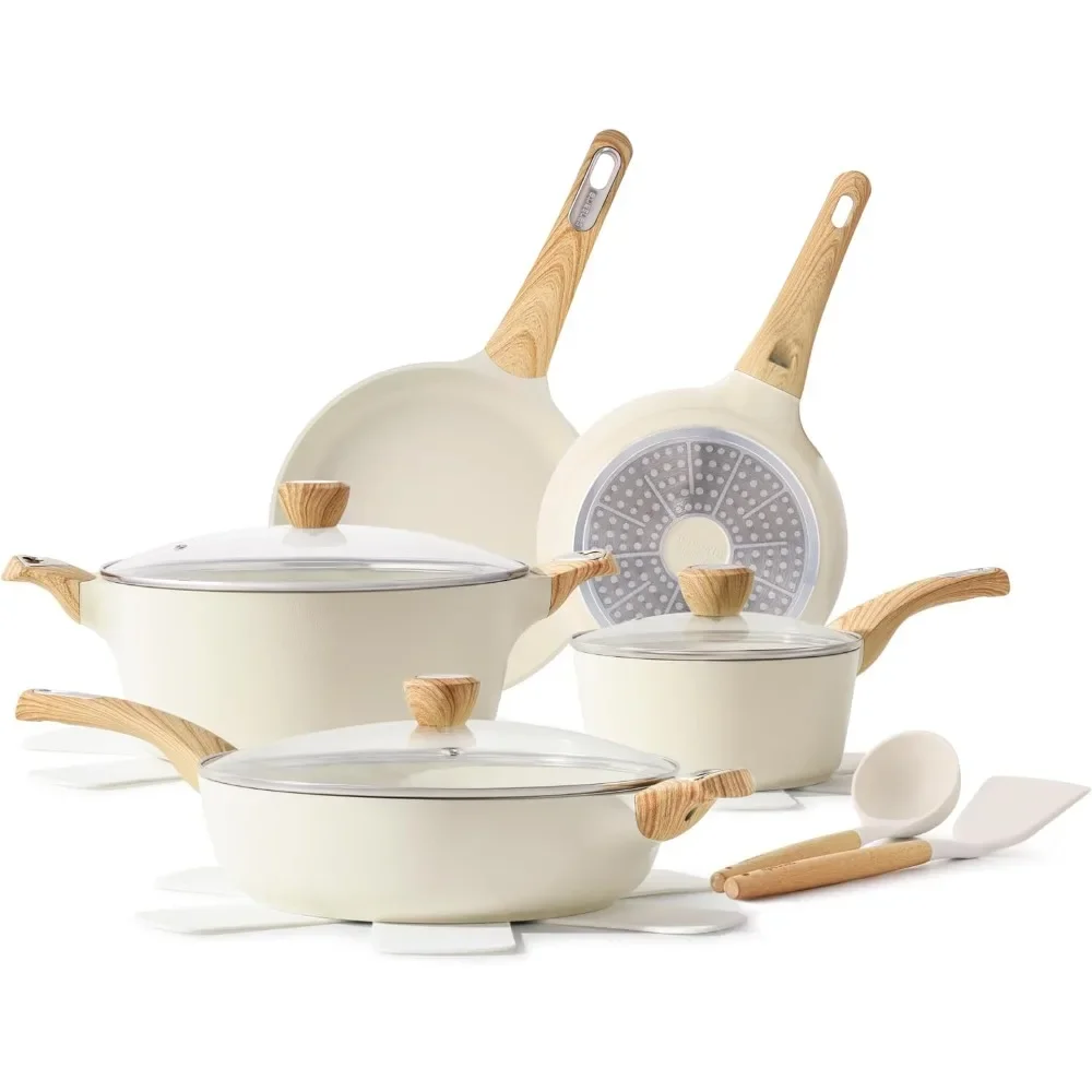Pans Set Nonstick Kitchen Cookware Sets14-Piece Induction Non Stick Cooking with Frying Pans Camping Outdoor Tableware Supplies
Pans Set Nonstick Kitchen Cookware Sets14-Piece Induction Non Stick Cooking with Frying Pans Camping Outdoor Tableware Supplies