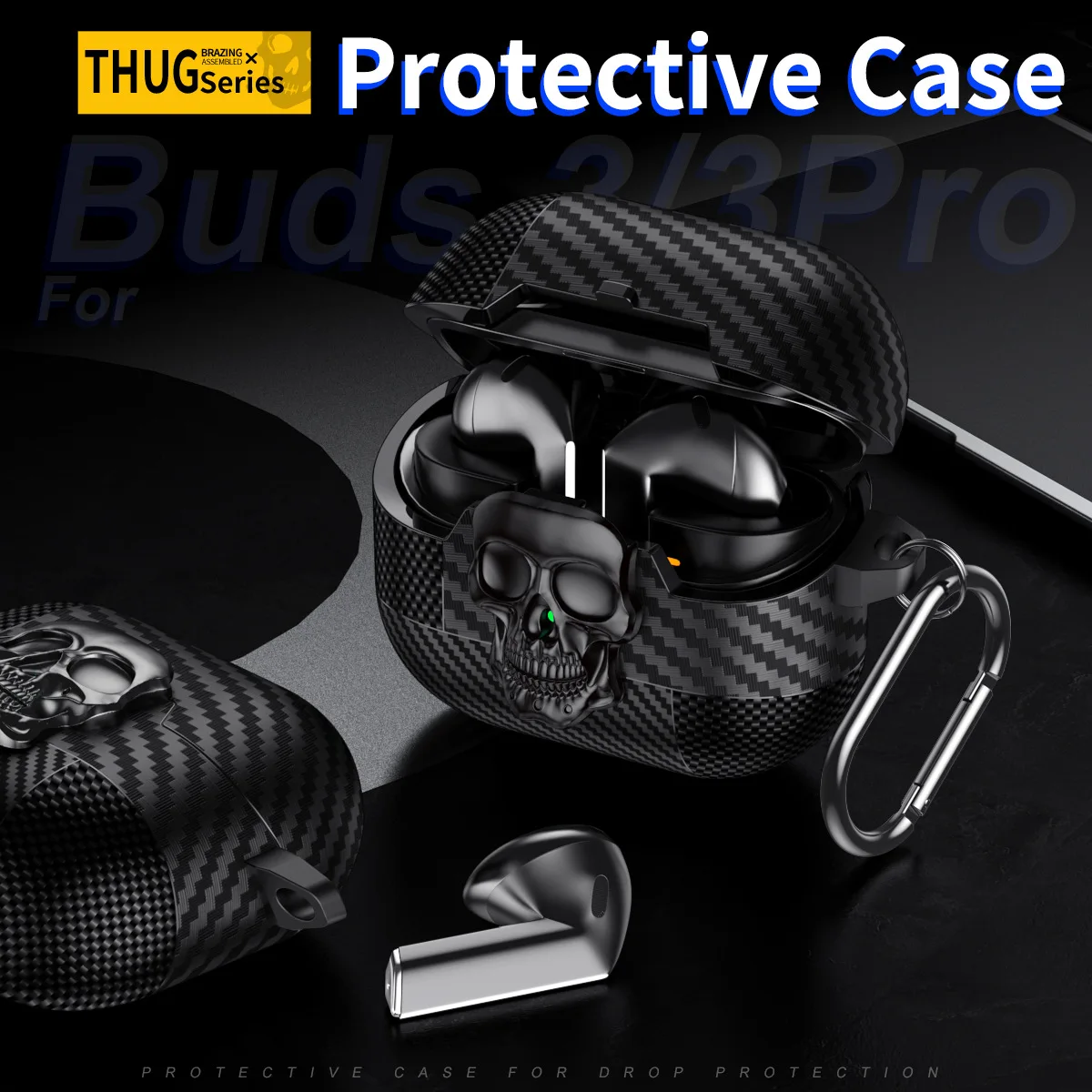 Creative skull-shaped earphone case for AirPods 1/2/3, shockproof earphone case compatible with AirPods Pro 2/3
Creative skull-shaped earphone case for AirPods 1/2/3, shockproof earphone case compatible with AirPods Pro 2/3