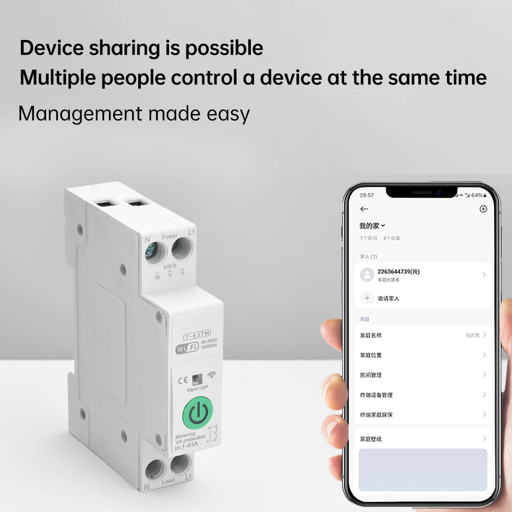 Умный автоматический выключатель Tuya Wi-Fi 1-63A Smartlife, защита от напряжения и тока, умный дом, беспроводной пульт дистанционного управления, Wi-Fi переключатель
Умный автоматический выключатель Tuya Wi-Fi 1-63A Smartlife, защита от напряжения и тока, умный дом, беспроводной пульт дистанционного управления, Wi-Fi переключатель