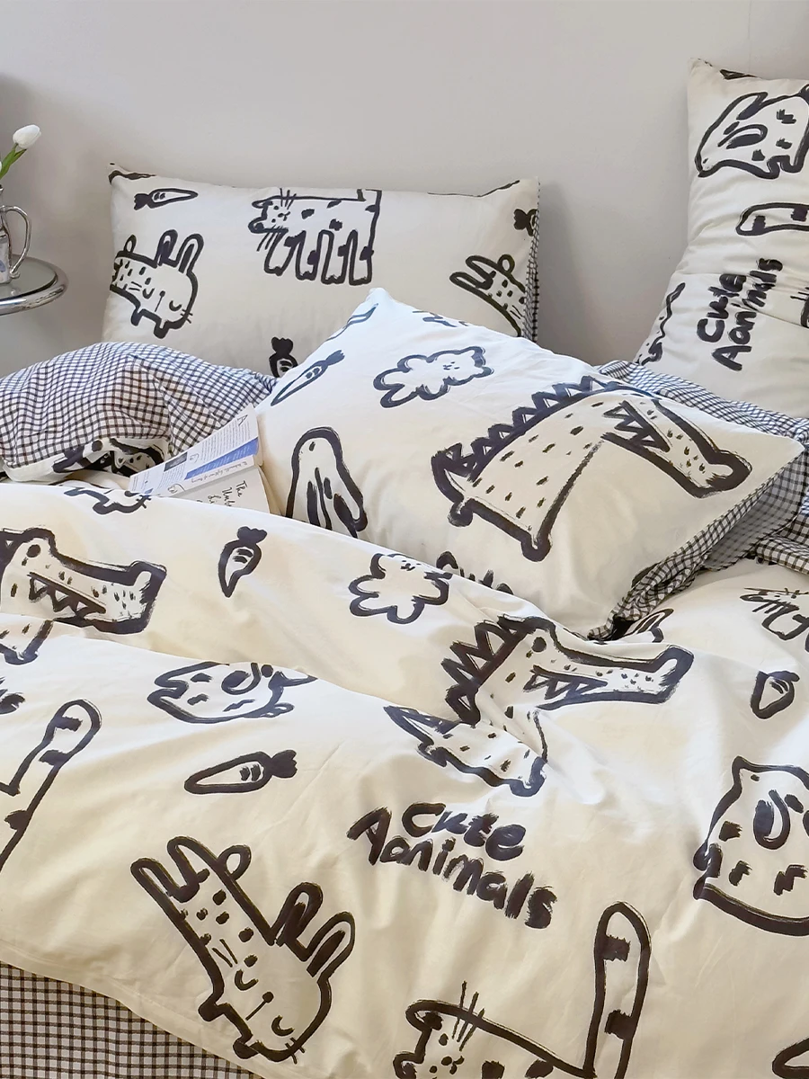 Fuji Store Cotton Bedding Set Student Simple Autumn Winter Cartoon Four Piece Quilt Cover Three Piece Dormitory Bedding Set
Fuji Store Cotton Bedding Set Student Simple Autumn Winter Cartoon Four Piece Quilt Cover Three Piece Dormitory Bedding Set