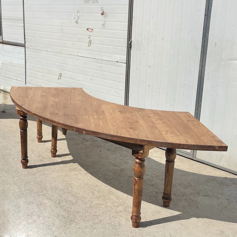 Modern Rustic Garden Curved Wooden Outdoor S Table with Seating for Hotel Furniture for Outdoor Picnics and Event Weddings
Modern Rustic Garden Curved Wooden Outdoor S Table with Seating for Hotel Furniture for Outdoor Picnics and Event Weddings