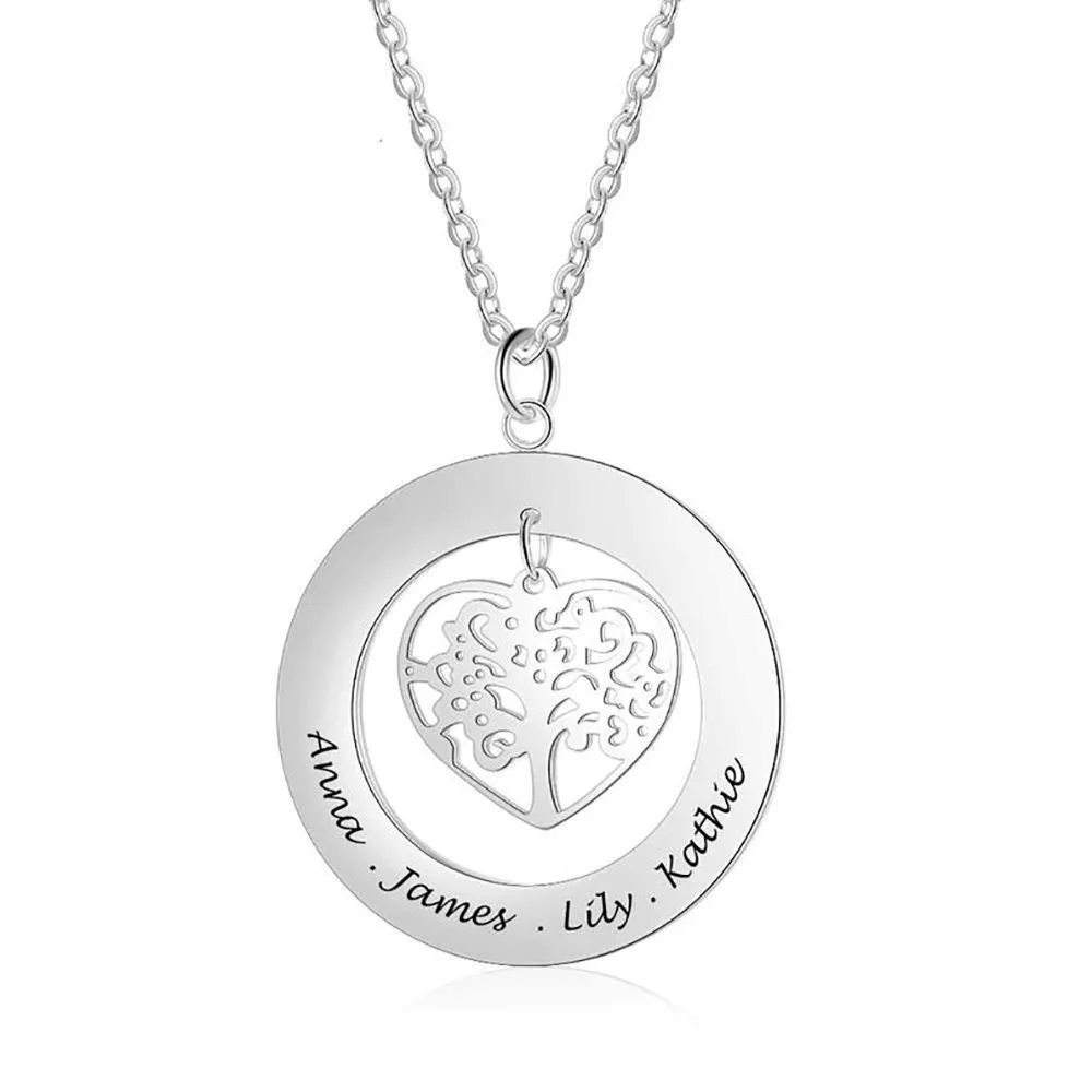Personalized Heart Tree of Life Necklace for Women Custom Round Engraving Name Pendant Charm Necklaces Stainless Steel Jewelry
Personalized Heart Tree of Life Necklace for Women Custom Round Engraving Name Pendant Charm Necklaces Stainless Steel Jewelry
