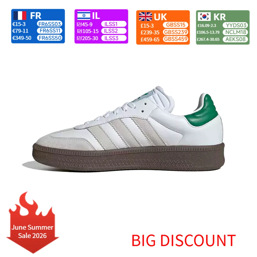 adidas Originals SAMBA XLG Fashion Comfort Low-Top Skate Shoes Unisex Style White Brown Green JR3326
adidas Originals SAMBA XLG Fashion Comfort Low-Top Skate Shoes Unisex Style White Brown Green JR3326