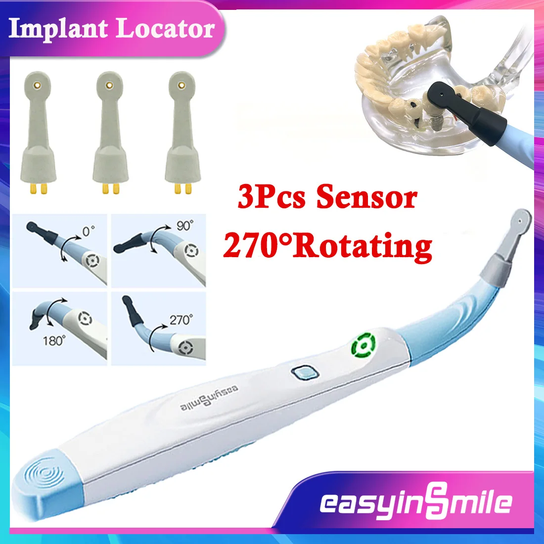 Dental Medical Implant Locator Smart Spotting Detector +3pc 270° Spotting Sensor Implant Detector For Minimal Invasive
Dental Medical Implant Locator Smart Spotting Detector +3pc 270° Spotting Sensor Implant Detector For Minimal Invasive
