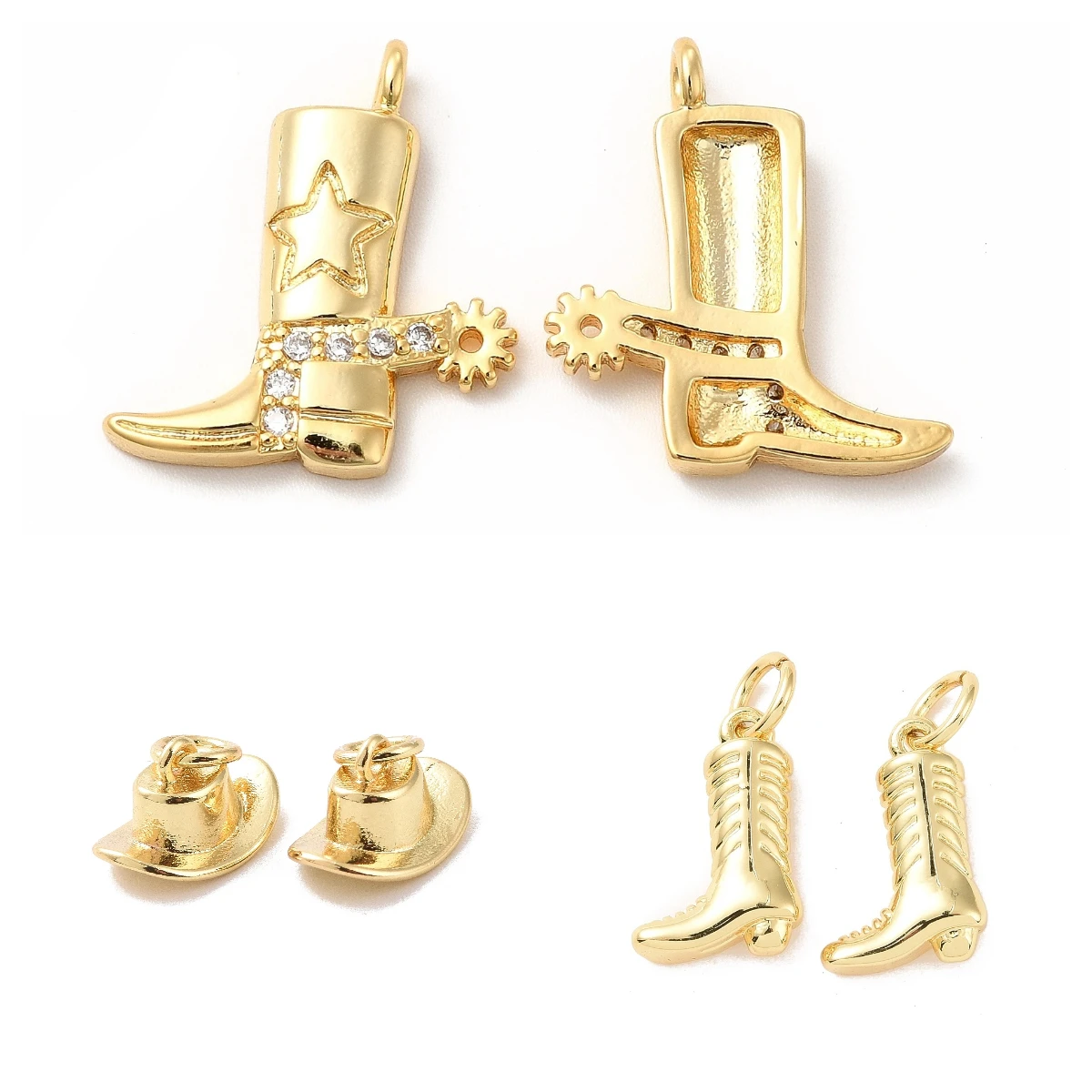 1 Set Cowboy Boot Charms Punk Style Brass Micro Pave Cubic Zirconia Pendant for Jewelry Making DIY Necklace Earrings Accessories
1 Set Cowboy Boot Charms Punk Style Brass Micro Pave Cubic Zirconia Pendant for Jewelry Making DIY Necklace Earrings Accessories
