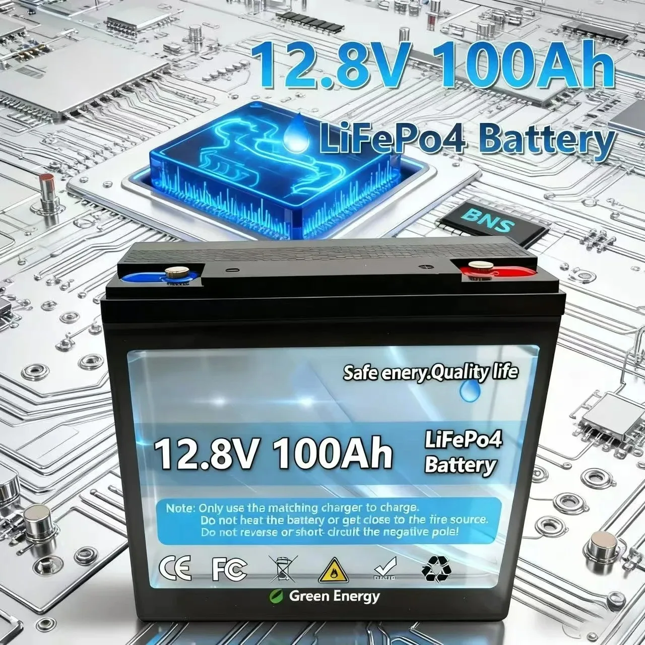 New LiFePO4 12.8V 100Ah Lithium Battery Capacity Built-in 200A BMS 6000 Deep Cycles Perfect for Camping Solar Home Backup
New LiFePO4 12.8V 100Ah Lithium Battery Capacity Built-in 200A BMS 6000 Deep Cycles Perfect for Camping Solar Home Backup