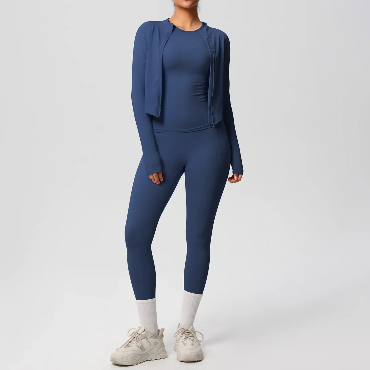 Women's Workout Three-Piece - Short SleeveZipper Jacket & Butt Lifting Leggings | Moisture-Wicking +3 Colors Yoga Set
Women's Workout Three-Piece - Short SleeveZipper Jacket & Butt Lifting Leggings | Moisture-Wicking +3 Colors Yoga Set