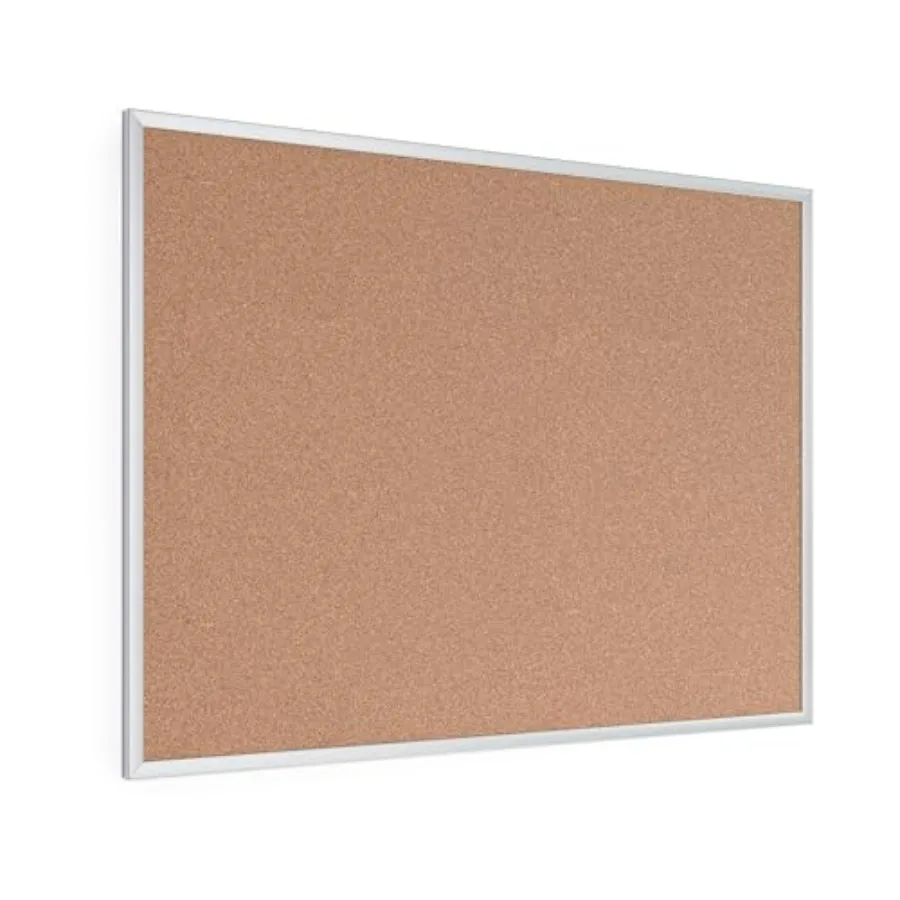 Cork Bulletin Board 36" x 48" Inches Silver Aluminum Frame 022U00-01
Cork Bulletin Board 36" x 48" Inches Silver Aluminum Frame 022U00-01