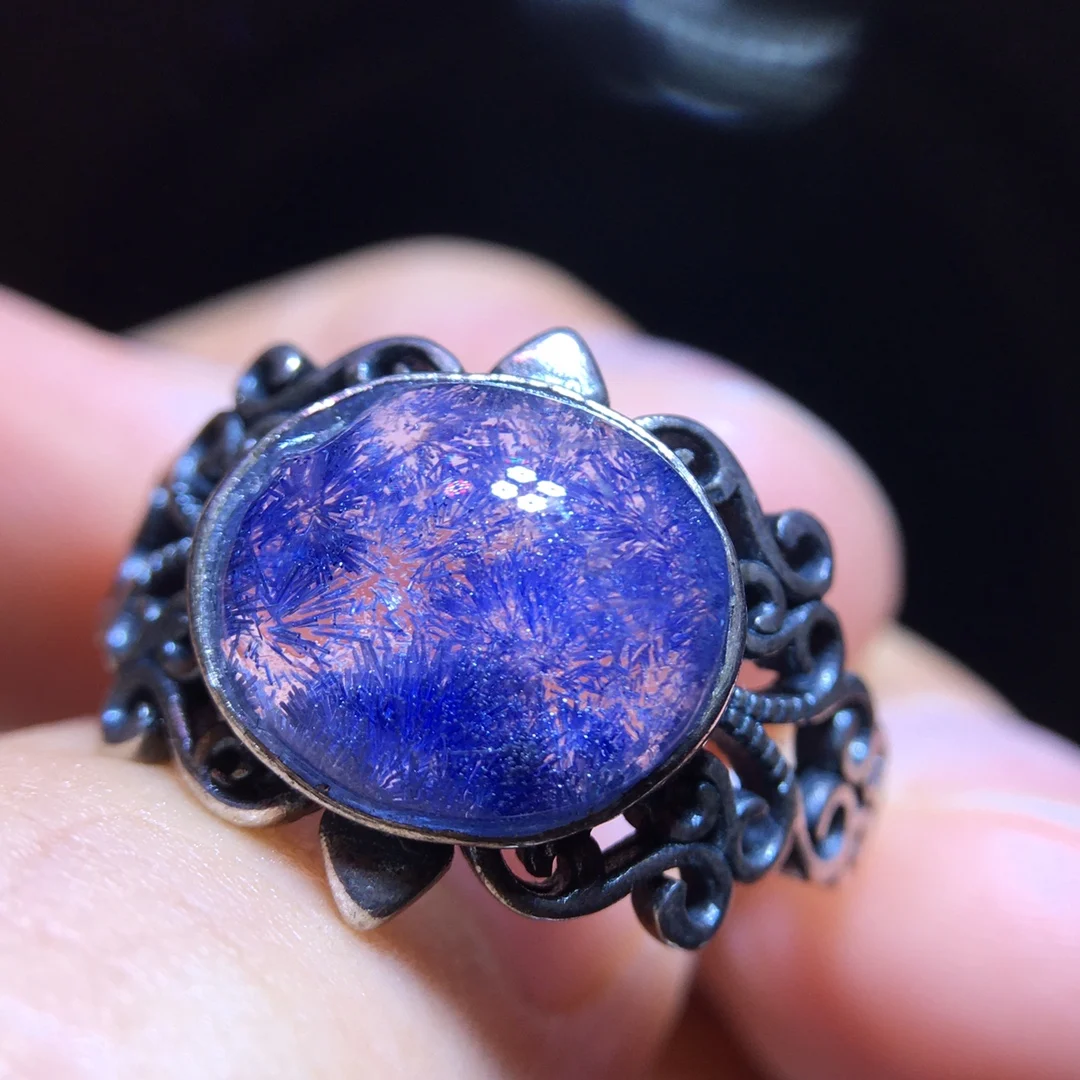 Natural Blue Rutilated Dumortierite Adjustable Ring Woman Men 11./9.6mm Ring Jewelry AAAAAAA
Natural Blue Rutilated Dumortierite Adjustable Ring Woman Men 11./9.6mm Ring Jewelry AAAAAAA