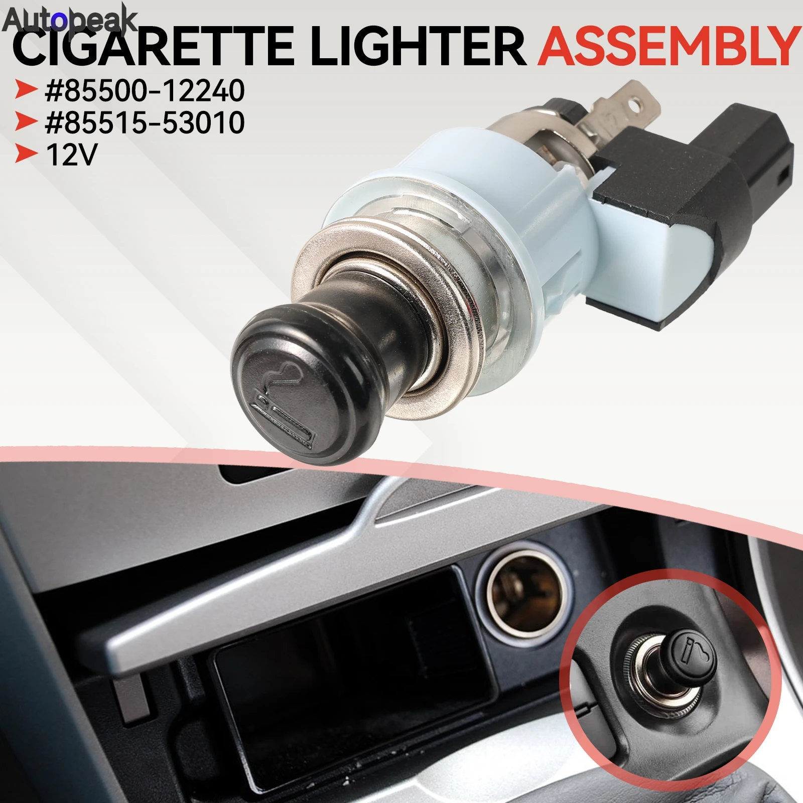 2 Pins Cigarette Lighter Assembly Socket For Toyota 4Runner Corolla Highlander RAV4 Sienna Supra Tacoma Lexus IS300 85500-12240
2 Pins Cigarette Lighter Assembly Socket For Toyota 4Runner Corolla Highlander RAV4 Sienna Supra Tacoma Lexus IS300 85500-12240