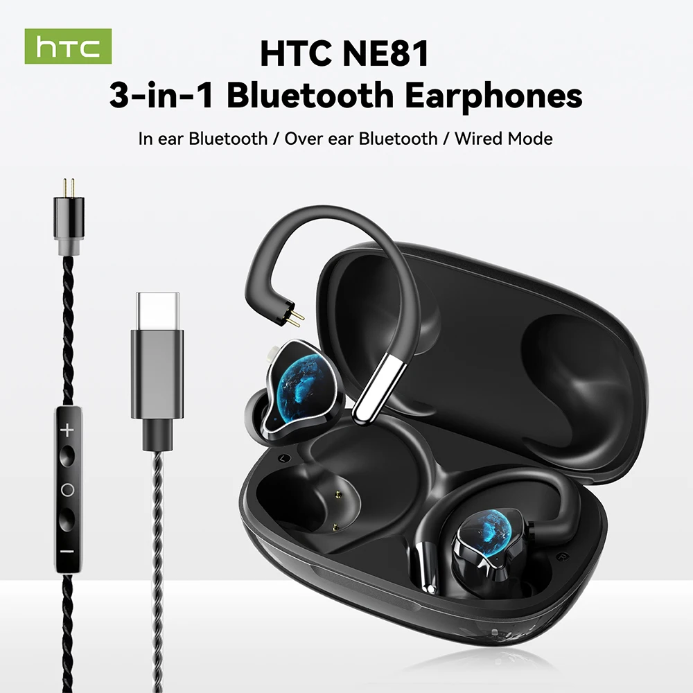 Wireless Bluetooth Earbuds HTC NE81 3-in-1 Multi-Mode In-Ear Wired Earphones HiFi Sound HD Call Long Battery Life
Wireless Bluetooth Earbuds HTC NE81 3-in-1 Multi-Mode In-Ear Wired Earphones HiFi Sound HD Call Long Battery Life