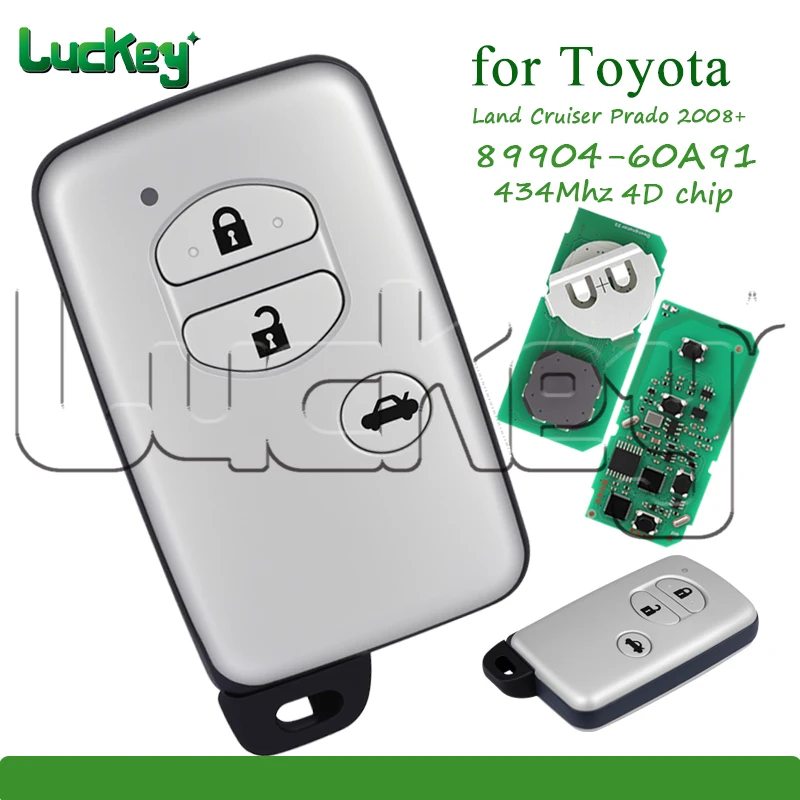 Luckey B77EA Car Remote Key for Toyota Land Cruiser 2008+ Car Key Fob 433Mhz ASK A433 4D Chip 3 Button Smart Key Fob 89904-60A91
Luckey B77EA Car Remote Key for Toyota Land Cruiser 2008+ Car Key Fob 433Mhz ASK A433 4D Chip 3 Button Smart Key Fob 89904-60A91