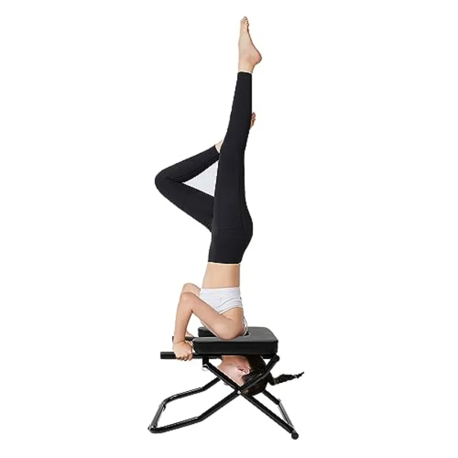 Yoga Headstand Bench, Steel Frame and PU Pad Inversion Chair for Home Gym, Feet Up Trainer Headstand Stool with Handle for Prac
Yoga Headstand Bench, Steel Frame and PU Pad Inversion Chair for Home Gym, Feet Up Trainer Headstand Stool with Handle for Prac