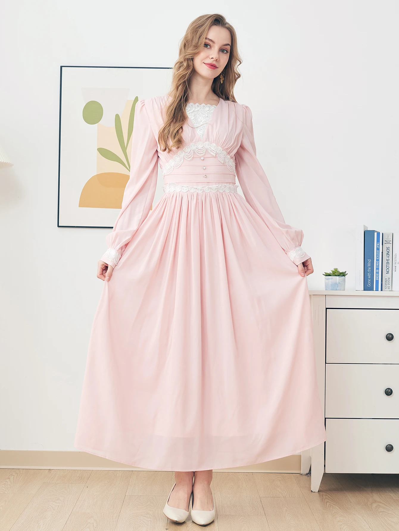 DEVCHATA элегантное женское шифоновое платье макси с длинными рукавами, женские розовые трапециевидные повседневные вечерние свадебные платья
DEVCHATA элегантное женское шифоновое платье макси с длинными рукавами, женские розовые трапециевидные повседневные вечерние свадебные платья