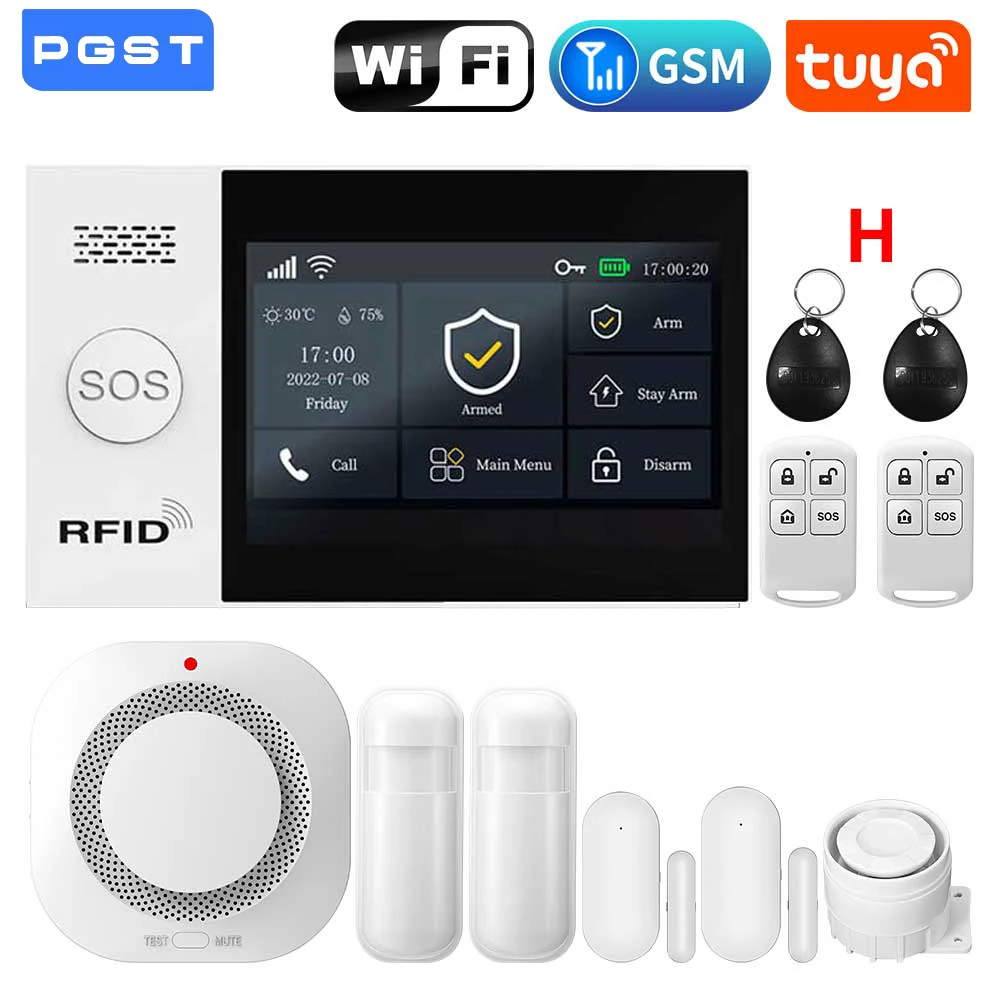 TUYA GSM Alarm System for Home WIFI Security Alarm Support Tuya APP Remote Contorl With IP Camera Support Alexa