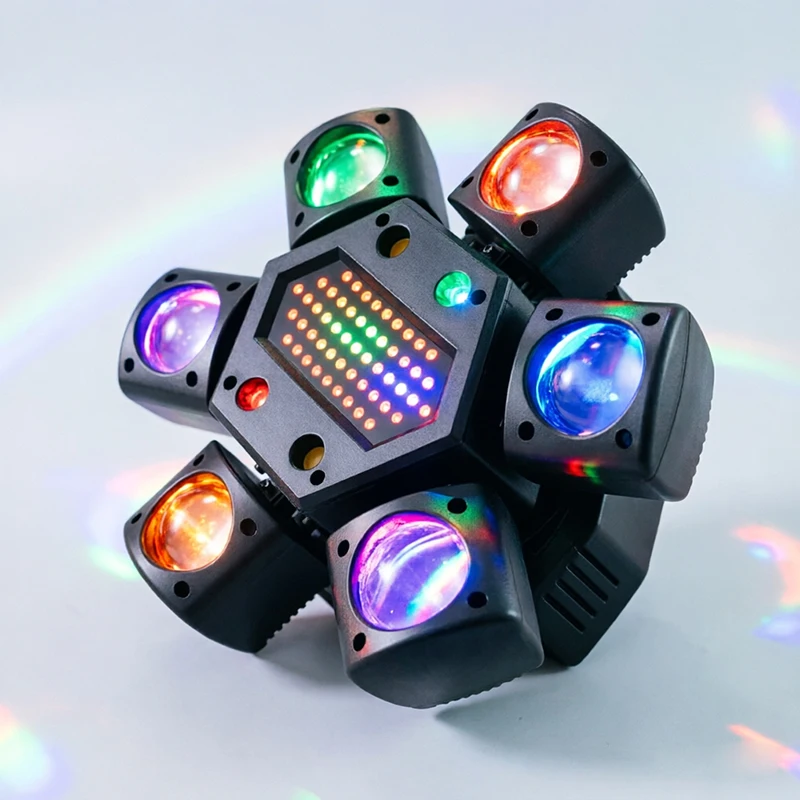 Новый 80-ваттный RGB LED прожектор с подвижной головкой, мини-светильник с шестью лучами, вращающийся сценический светильник с эффектами, пульт дистанционного управления, лампа для дискотек и вечеринок
Новый 80-ваттный RGB LED прожектор с подвижной головкой, мини-светильник с шестью лучами, вращающийся сценический светильник с эффектами, пульт дистанционного управления, лампа для дискотек и вечеринок