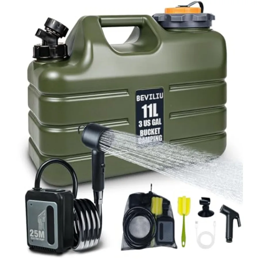 Portable Camping Shower for Outdoor Use Food-Grade 3/5 Gallon Jug, Rechargeable Pump, IPX8 Waterproof, Lightweight Extra-Large
Portable Camping Shower for Outdoor Use Food-Grade 3/5 Gallon Jug, Rechargeable Pump, IPX8 Waterproof, Lightweight Extra-Large