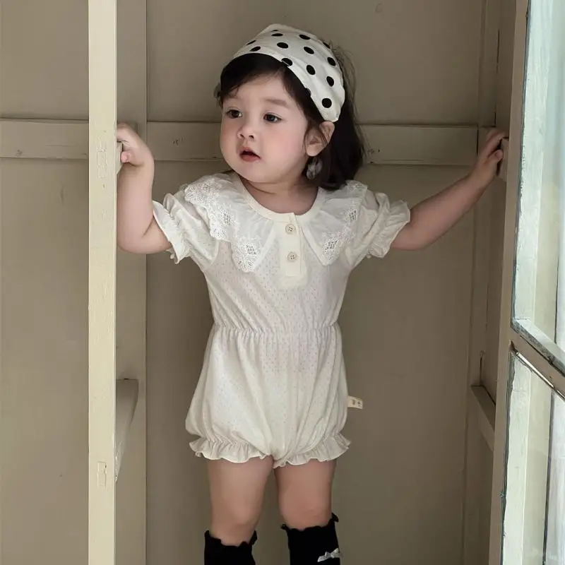 2025 Summer New Baby Girl Thin Lace Collar Princess Bodysuit Cotton Breathable Infant Solid Jumpsuit Newborn Clothes 0-24M
2025 Summer New Baby Girl Thin Lace Collar Princess Bodysuit Cotton Breathable Infant Solid Jumpsuit Newborn Clothes 0-24M