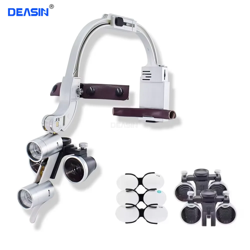5W LED Dental Headlight 2.5X 3.5X Light with +1.5 +2.5 +2.0 Glass Dental Surgical Luxury Magnifying Glasses Dental Laboratory
5W LED Dental Headlight 2.5X 3.5X Light with +1.5 +2.5 +2.0 Glass Dental Surgical Luxury Magnifying Glasses Dental Laboratory