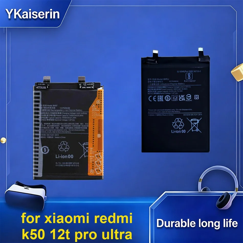 Mobile Phone Battery High-Capacity BM5J BM5F BP48 2350-5500mAh For Xiaomi Redmi K50 12T Pro Ultra
Mobile Phone Battery High-Capacity BM5J BM5F BP48 2350-5500mAh For Xiaomi Redmi K50 12T Pro Ultra