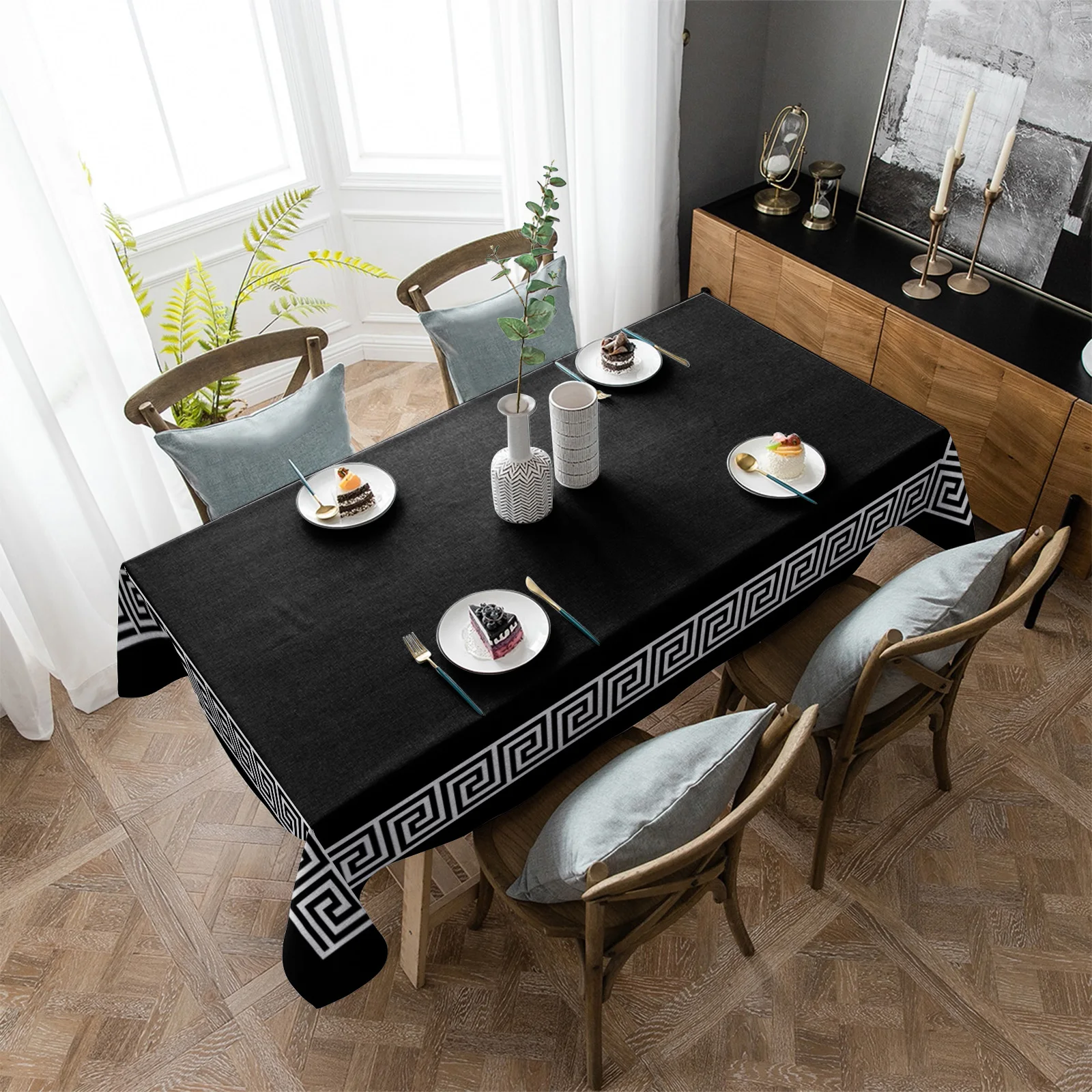 Black Simple Chinese Style Geometric Waterproof Tablecloth Party Decorations Supplies Rectangle Table Cloth Kitchen Table Decor
Black Simple Chinese Style Geometric Waterproof Tablecloth Party Decorations Supplies Rectangle Table Cloth Kitchen Table Decor