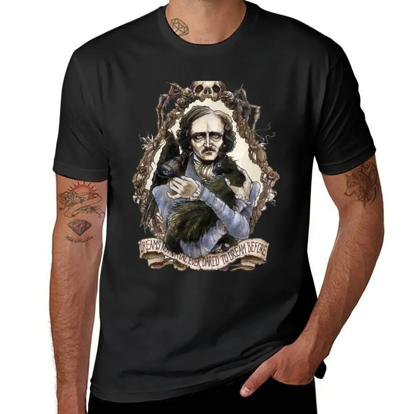 Edgar Allan Poe & Friends T-Shirt funny costumes customs anime clothes black t-shirts for men
Edgar Allan Poe & Friends T-Shirt funny costumes customs anime clothes black t-shirts for men