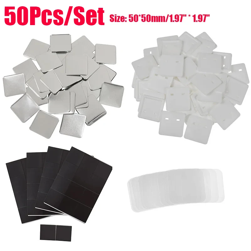 50Pcs/set Badge Machine Consumables Badge Parts 50*50mm Square Strong Magnetic Fridge Magnet DIY Making Metal Badge Button Pins
50Pcs/set Badge Machine Consumables Badge Parts 50*50mm Square Strong Magnetic Fridge Magnet DIY Making Metal Badge Button Pins