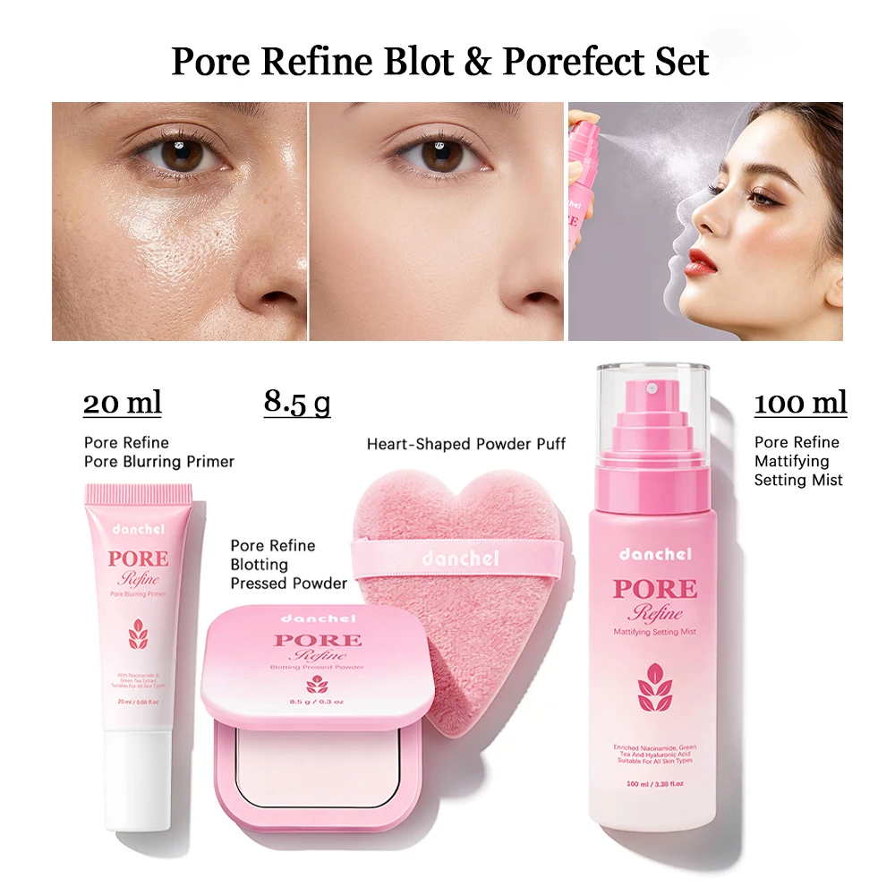 4pcs Face Makeup Set Pore Blurring Primer Mattifying Setting Mist & Pressed Powder Blur Pores Lasting Oil Control Woman Makeup
4pcs Face Makeup Set Pore Blurring Primer Mattifying Setting Mist & Pressed Powder Blur Pores Lasting Oil Control Woman Makeup