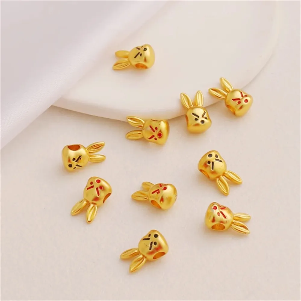 18k Gold Color Matte Gold Drip Oil Rabbit Through Hole Bead Cushion Bead Diy Necklace Bracelet Partition Pendant Charm Accessori
18k Gold Color Matte Gold Drip Oil Rabbit Through Hole Bead Cushion Bead Diy Necklace Bracelet Partition Pendant Charm Accessori