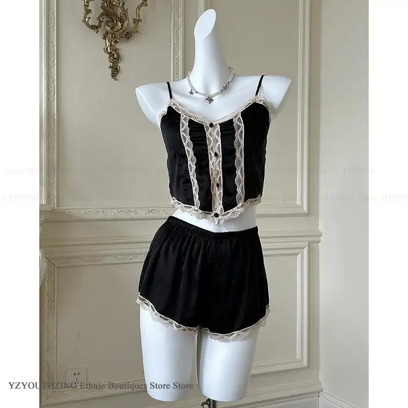 Sexy Pijama Mujer Intimate Lingerie Female Suspender Pajamas Set Home Clothese Fashion French Style Lace Cami Shorts Homewear
Sexy Pijama Mujer Intimate Lingerie Female Suspender Pajamas Set Home Clothese Fashion French Style Lace Cami Shorts Homewear