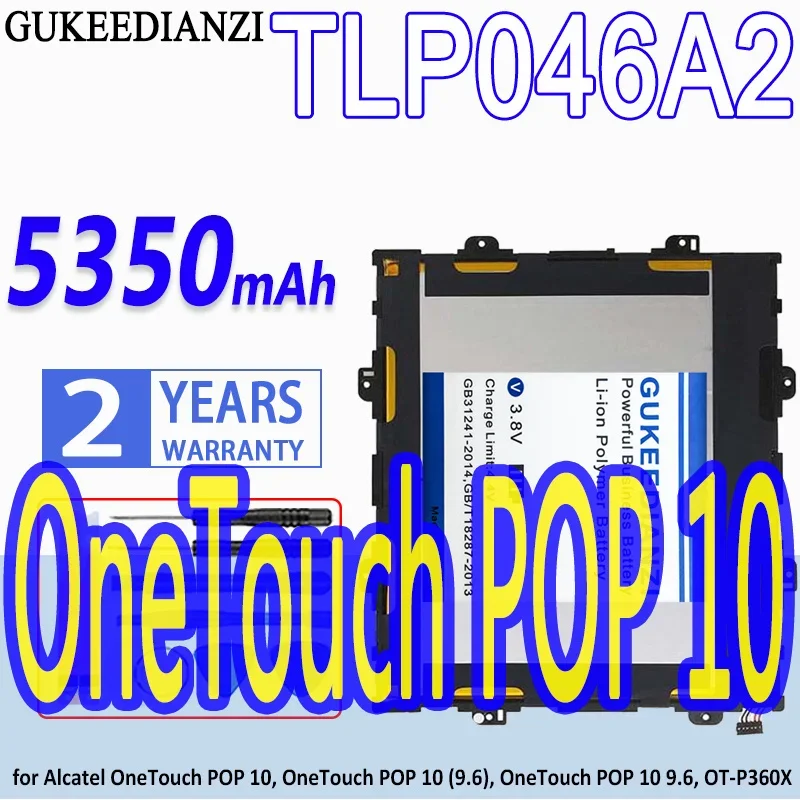 Tablet Battery For Alcatel OneTouch POP 10, OneTouch POP 10 (9.6), OneTouch POP 10 9.6, OT-P360X 5350mAh
Tablet Battery For Alcatel OneTouch POP 10, OneTouch POP 10 (9.6), OneTouch POP 10 9.6, OT-P360X 5350mAh