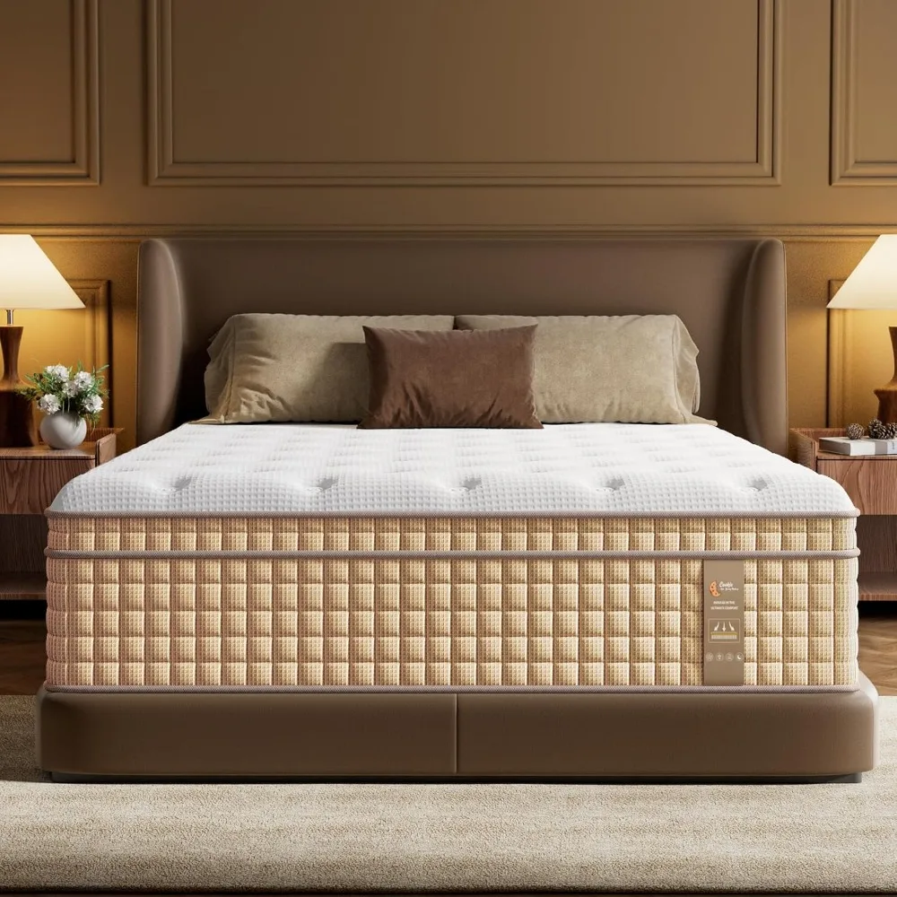 Queen Mattress Hybrid 14 Inch Mattresses Gel Memory Foam & Pocket Spring Bed for Back Pain Relief, Fiberglass-Free, CertiPUR-US
Queen Mattress Hybrid 14 Inch Mattresses Gel Memory Foam & Pocket Spring Bed for Back Pain Relief, Fiberglass-Free, CertiPUR-US