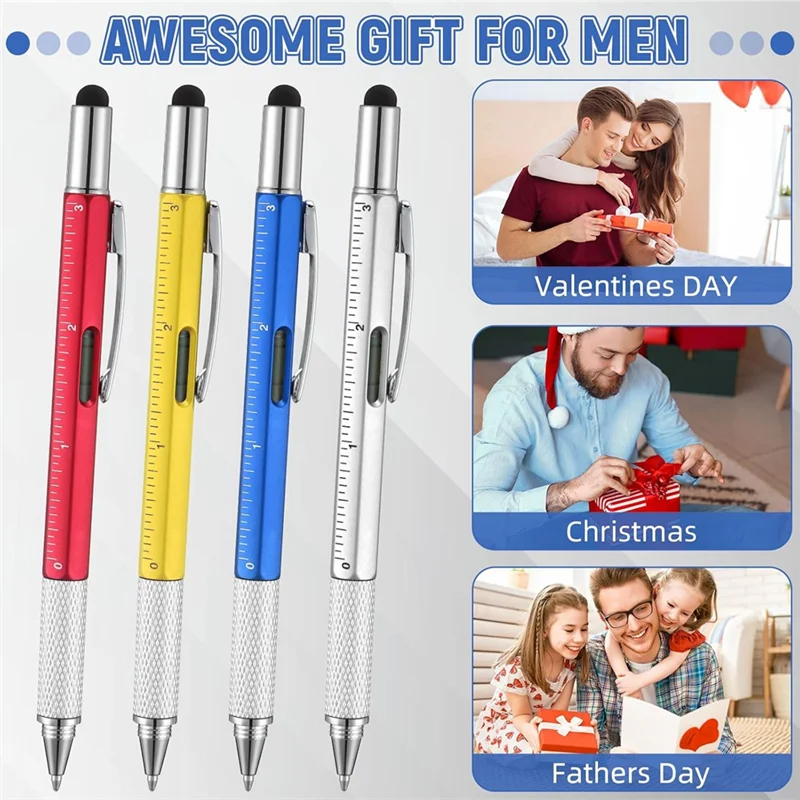 T99C-Men's Tool Pen 6 In 1 Screwdriver Pen Bulk Multi-Function Pen With Refill Ruler Level Ballpoint Pen
T99C-Men's Tool Pen 6 In 1 Screwdriver Pen Bulk Multi-Function Pen With Refill Ruler Level Ballpoint Pen