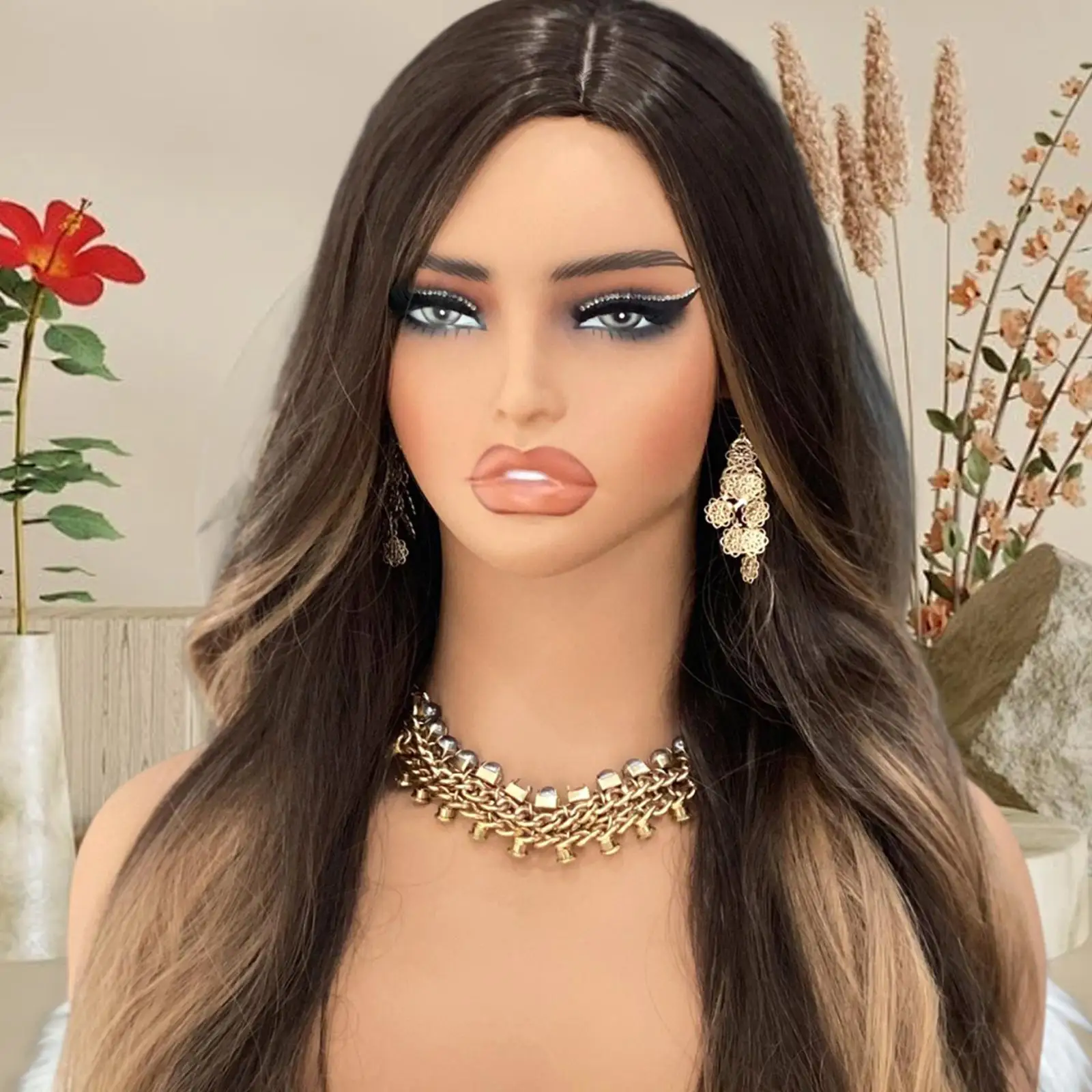 Realistic Mannequin Head Display Prop with Makeup Realistic Wig Showing Stand for Sunglasses Jewellery Hat Displayiny Showcase
Realistic Mannequin Head Display Prop with Makeup Realistic Wig Showing Stand for Sunglasses Jewellery Hat Displayiny Showcase