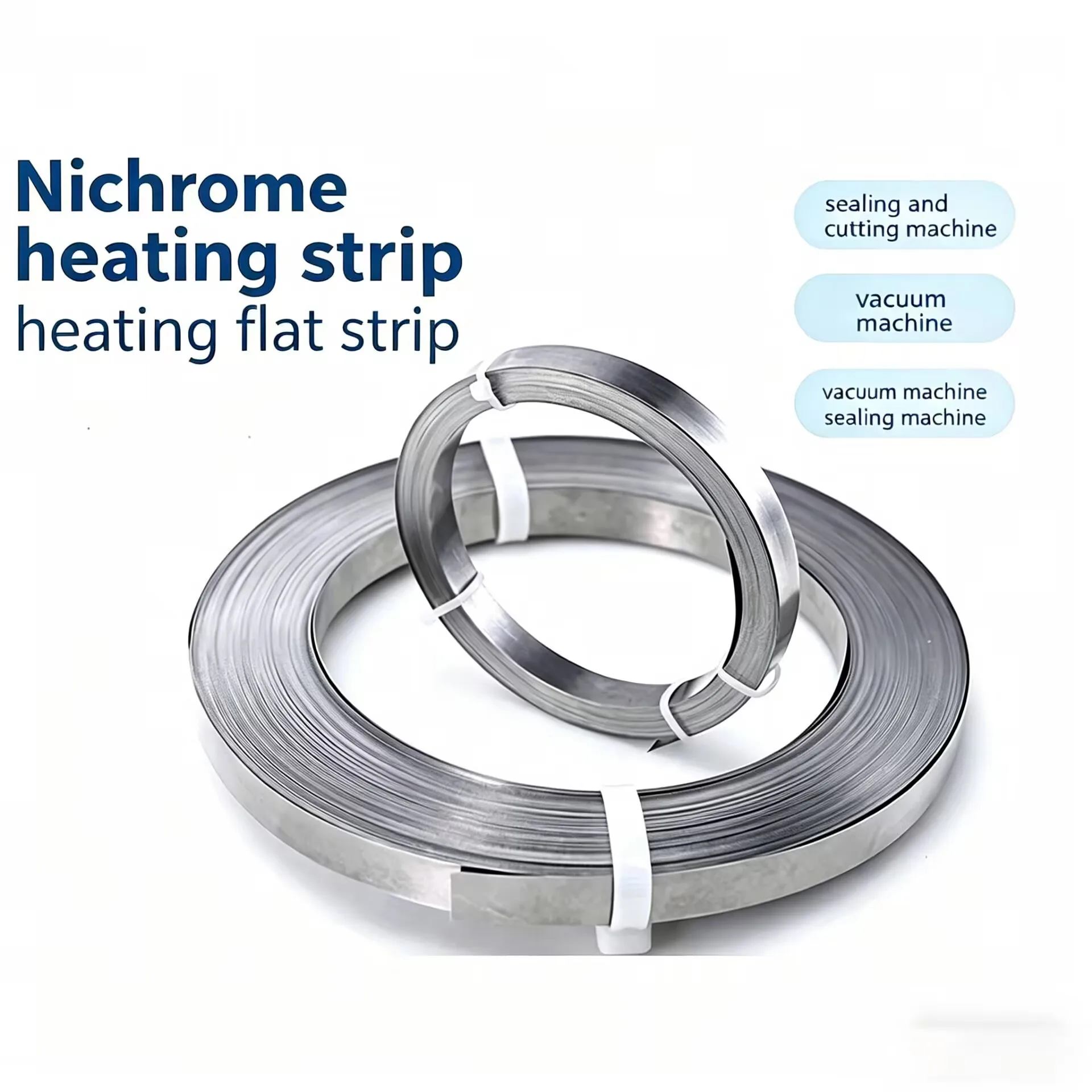 10m Nickel-Chromium Alloy Heating Strip Flat Sealing Machine Heating Wire for Packaging Machine Vacuum Sealer Replacement Part
10m Nickel-Chromium Alloy Heating Strip Flat Sealing Machine Heating Wire for Packaging Machine Vacuum Sealer Replacement Part