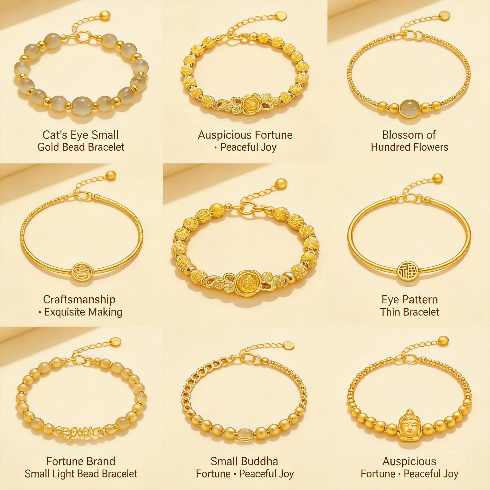 Chinese Style Gold Color Bracelets For Women Lucky Fu Character Pixiu Clover Lotus Design Non Fading Fashion Jewelry Blessing
Chinese Style Gold Color Bracelets For Women Lucky Fu Character Pixiu Clover Lotus Design Non Fading Fashion Jewelry Blessing