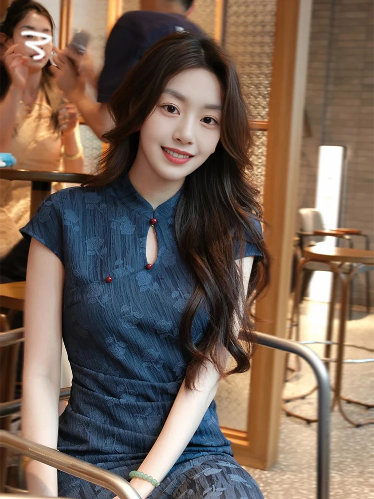 New Chinese Sle Republic Era Ele Blue Modified Women's Summer Slim Small Size Daily Wear Dr
New Chinese Sle Republic Era Ele Blue Modified Women's Summer Slim Small Size Daily Wear Dr