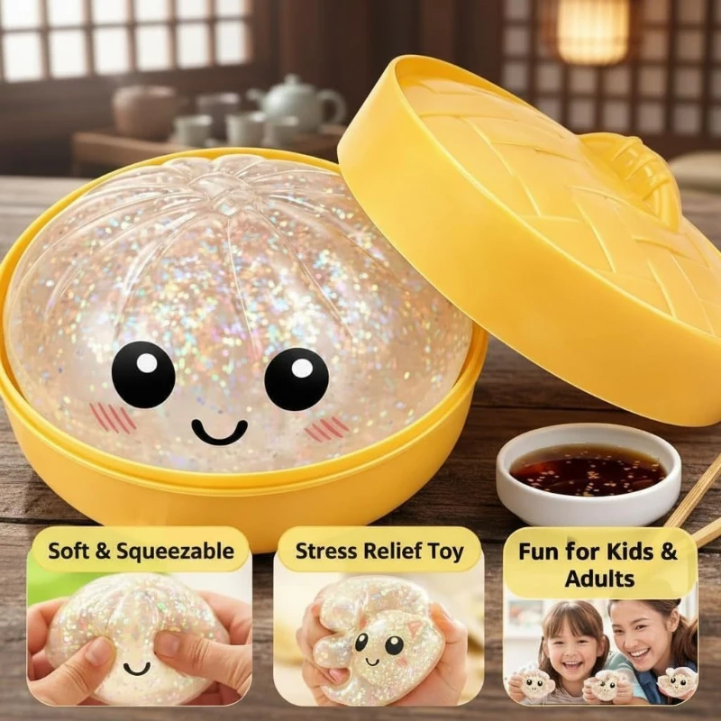 Realistic Giant Dumpling Squeeze Toy with Bamboo Steamer Soft Slow Rebound Sensory Squeeze Toy Relief Anxiety Fidget Stress Ball
Realistic Giant Dumpling Squeeze Toy with Bamboo Steamer Soft Slow Rebound Sensory Squeeze Toy Relief Anxiety Fidget Stress Ball
