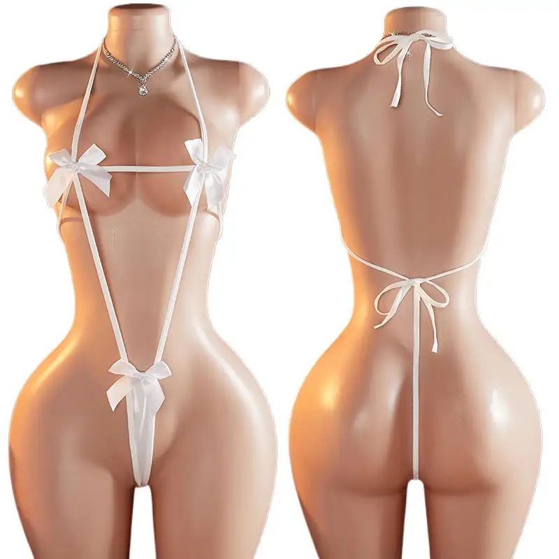 Hot Sexy Women Bodysuit Hanging Neck Tie Rope Underwear Exposed See Through Sexi Exotic Open Bow Bra Temptation Erotic Costumes
Hot Sexy Women Bodysuit Hanging Neck Tie Rope Underwear Exposed See Through Sexi Exotic Open Bow Bra Temptation Erotic Costumes