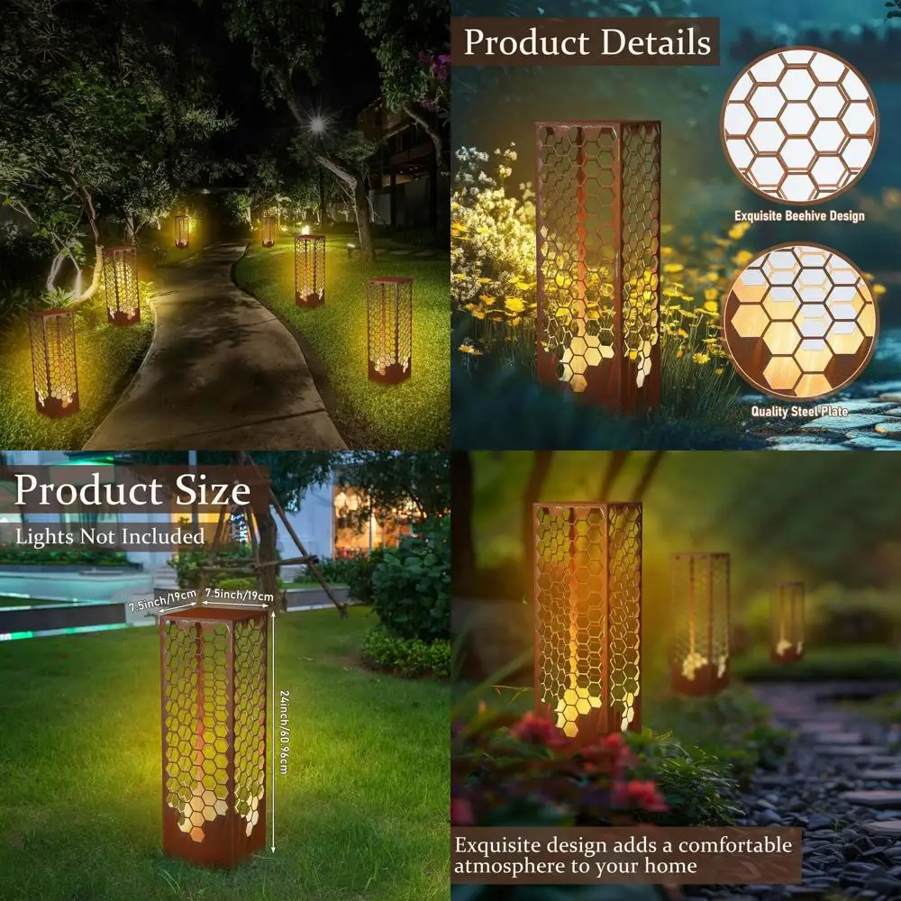 24. Скульптура сотовой колонны из стали в деревенском стиле - Декор для сада на открытом воздухе, патио, современное искусство двора для газонов и заднего двора.
24. Скульптура сотовой колонны из стали в деревенском стиле - Декор для сада на открытом воздухе, патио, современное искусство двора для газонов и заднего двора.