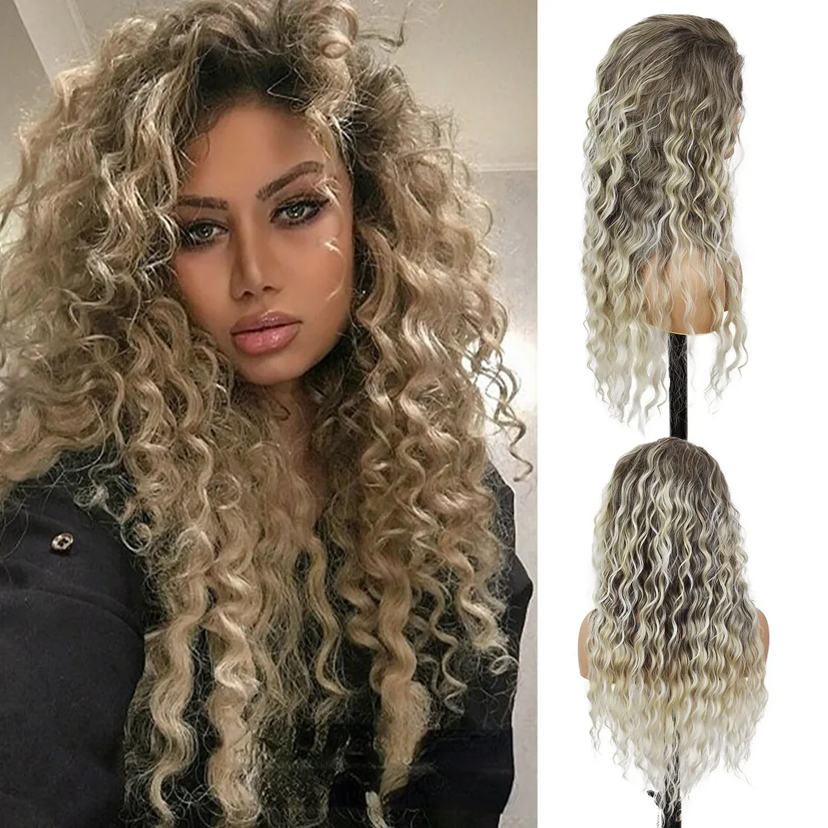 Afroloki Wigs for Women Ombre Blonde Curly Wig Synthetic 28" Long Hair Fluffy Hairstyle Wave Wig Roleplay Carnival Regular Wigs
Afroloki Wigs for Women Ombre Blonde Curly Wig Synthetic 28" Long Hair Fluffy Hairstyle Wave Wig Roleplay Carnival Regular Wigs