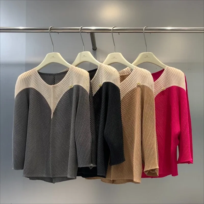 Miyake Round Neck Pleated Bat Sleeve Tops Women's Fall Casual Versatile Loose Thin High Elastic Simple T-shirt Women's
Miyake Round Neck Pleated Bat Sleeve Tops Women's Fall Casual Versatile Loose Thin High Elastic Simple T-shirt Women's