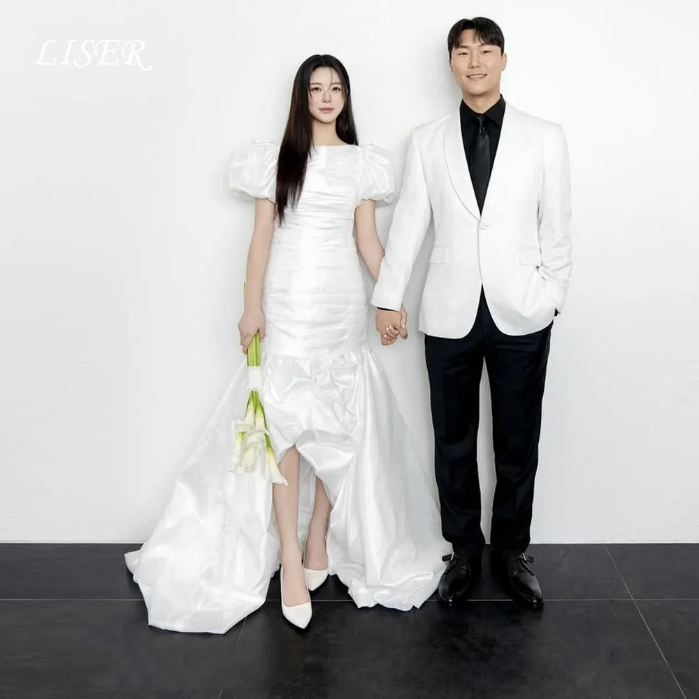 Liser O-Neck Korea Wedding Dresses A-Line Silk Satin Short Sleeves Photo Shoot Bridal Gowns 웨딩드레스 Zipper Back Customize
Liser O-Neck Korea Wedding Dresses A-Line Silk Satin Short Sleeves Photo Shoot Bridal Gowns 웨딩드레스 Zipper Back Customize