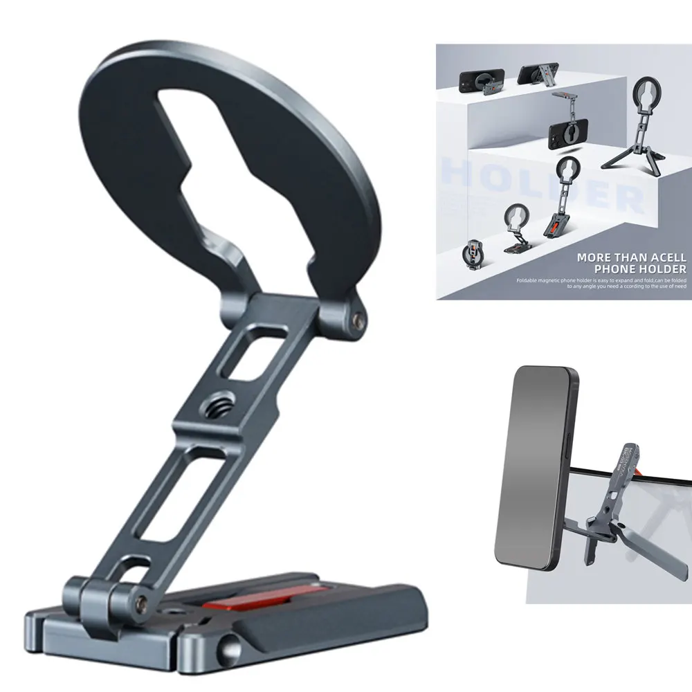 Ultra-Compact Magnetic Phone Holder w Foldable Hook Design Cold Shoe & 1/4" for iPhone 12-17 Outdoor Travel Phone Tripod Stand
Ultra-Compact Magnetic Phone Holder w Foldable Hook Design Cold Shoe & 1/4" for iPhone 12-17 Outdoor Travel Phone Tripod Stand