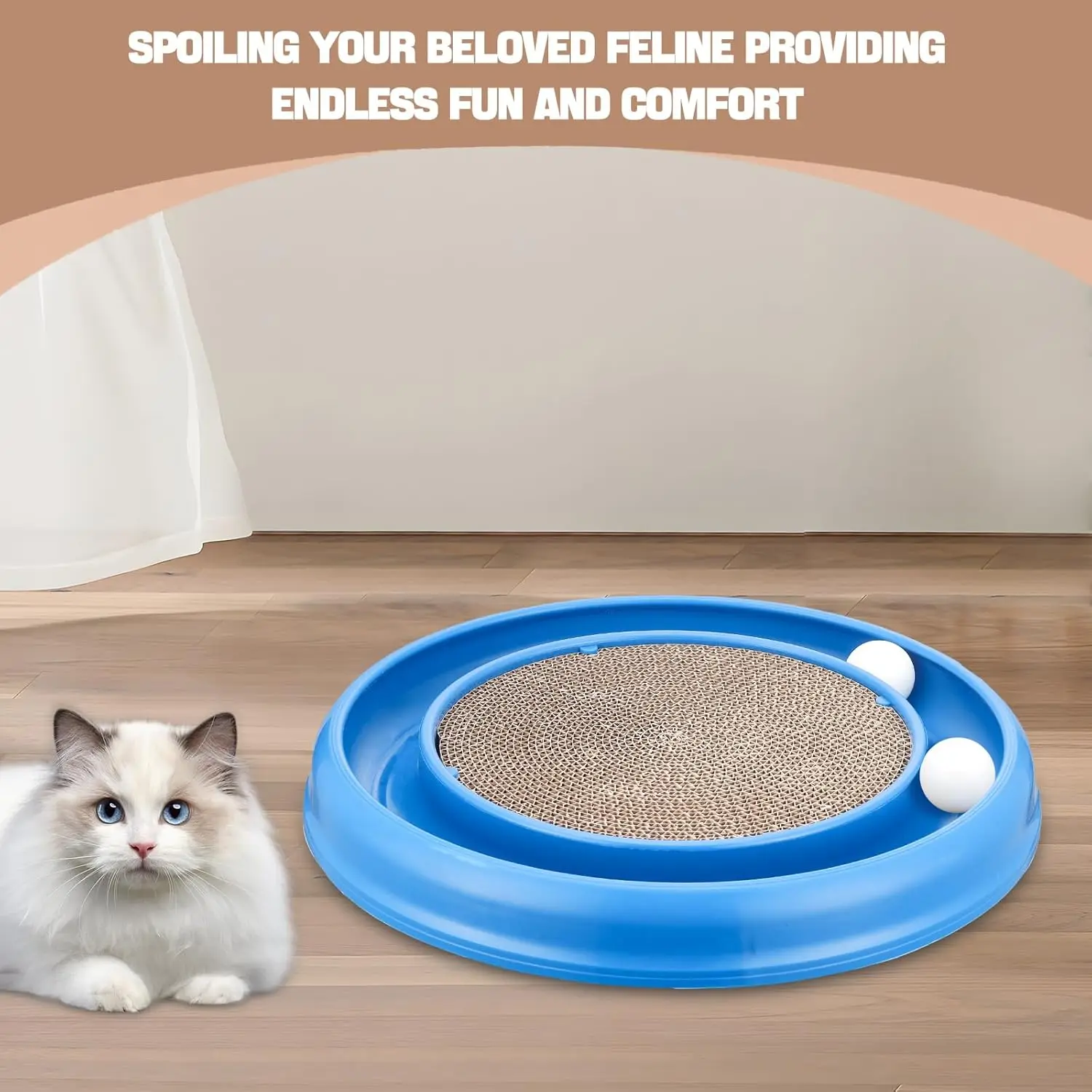 Round Cat Ball Track Scratcher Interactive Toy Durable Claw Grinding Board For Indoor Cats
Round Cat Ball Track Scratcher Interactive Toy Durable Claw Grinding Board For Indoor Cats