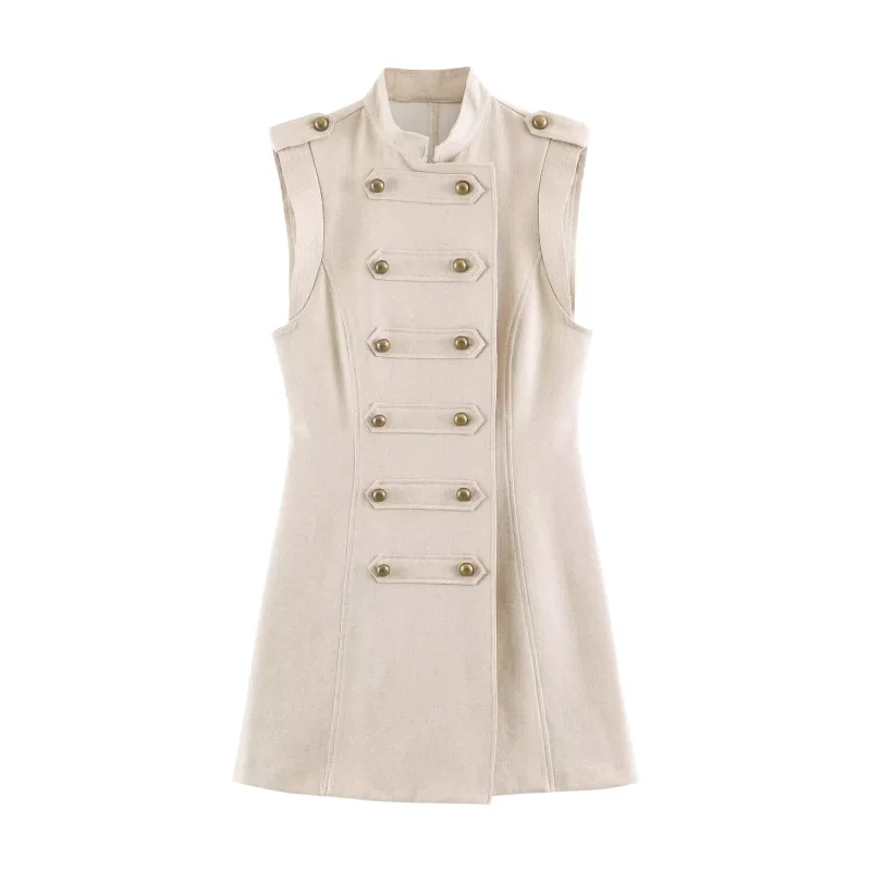 Dave&Di Women's 2026 Summer New Product Solid Color Sleeveless Stand Collar Napoleon Short Dress For Women
Dave&Di Women's 2026 Summer New Product Solid Color Sleeveless Stand Collar Napoleon Short Dress For Women