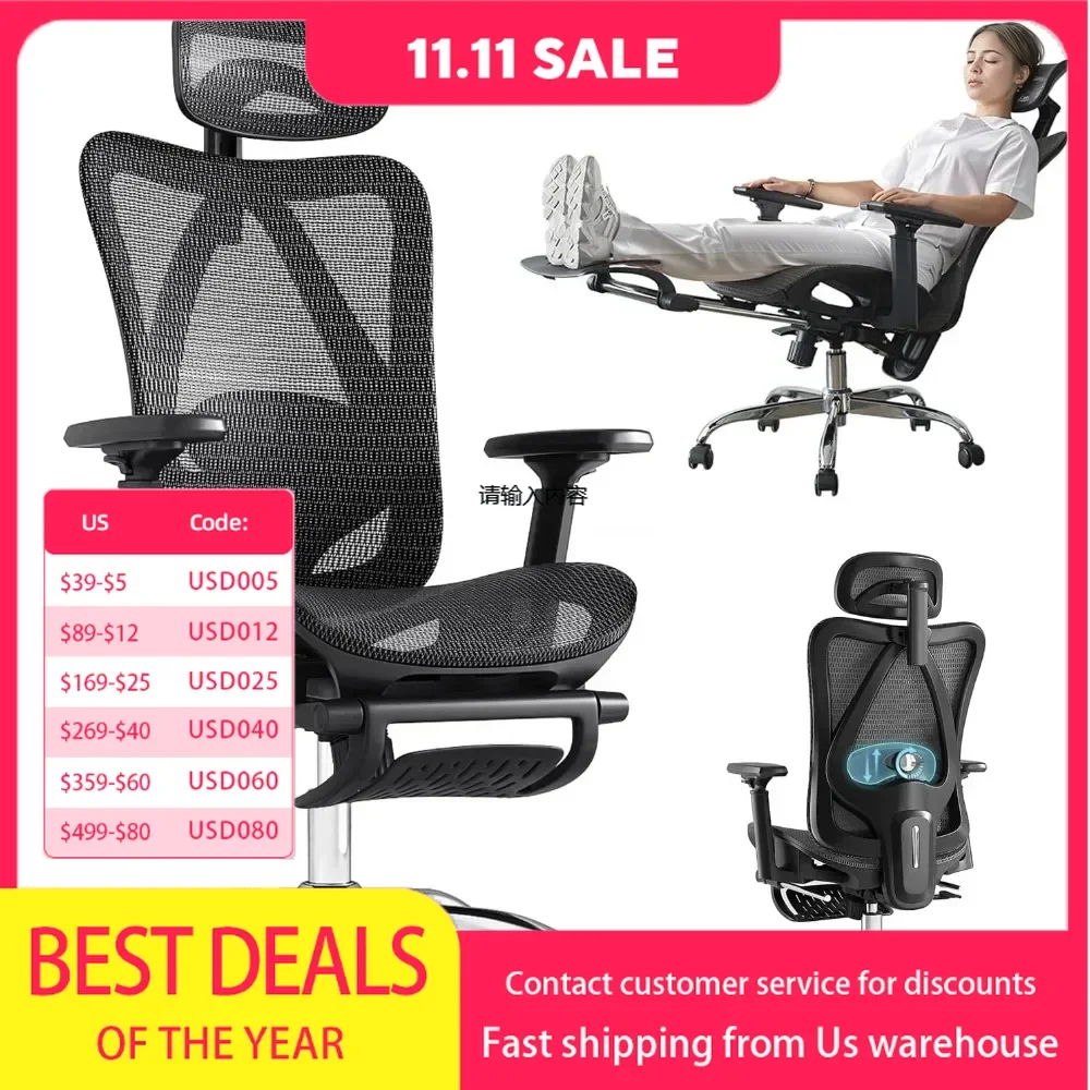 Ergonomic office chair, office chair with adjustable lumbar support, retractable footrest, mesh office chair gaming chair
Ergonomic office chair, office chair with adjustable lumbar support, retractable footrest, mesh office chair gaming chair