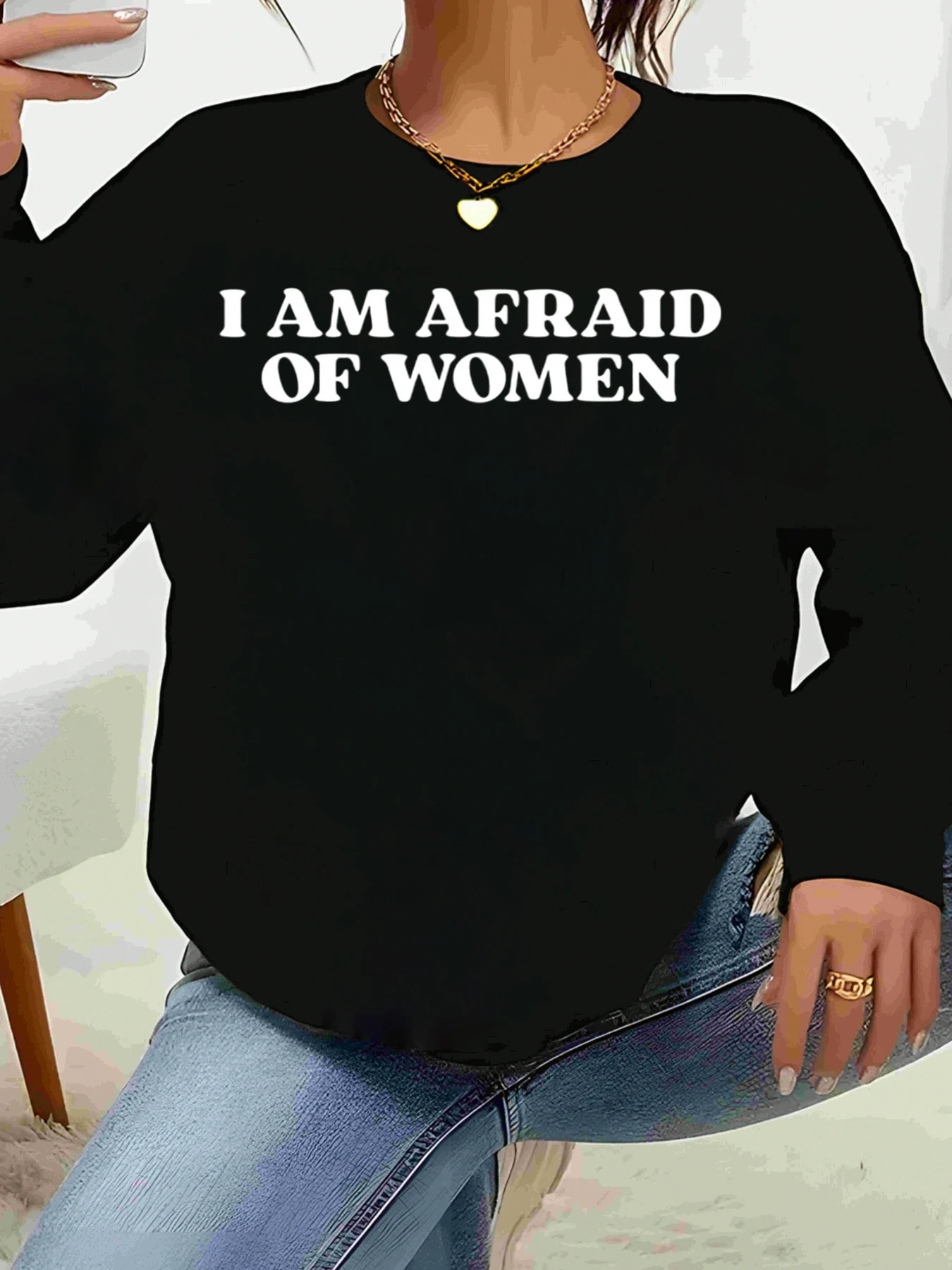 I Am Afraid of Women Print Long Sleeve Sweatshirt Halloween Costume Casual Wear Women's Fashion
I Am Afraid of Women Print Long Sleeve Sweatshirt Halloween Costume Casual Wear Women's Fashion