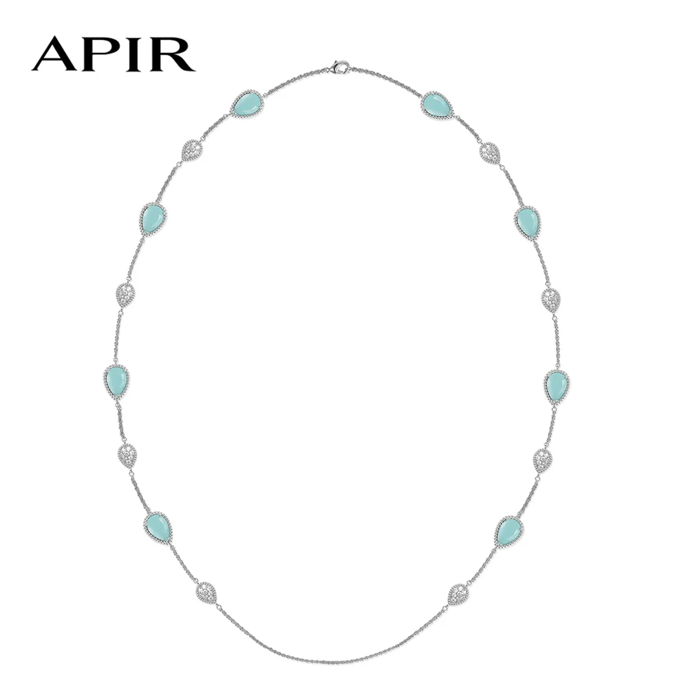 APIR 5A Zircon Shell Gemstone Teardrop Bohemian Style Sweater Chain Long Necklaces Gifts for Women Charm Graceful Necklace
APIR 5A Zircon Shell Gemstone Teardrop Bohemian Style Sweater Chain Long Necklaces Gifts for Women Charm Graceful Necklace