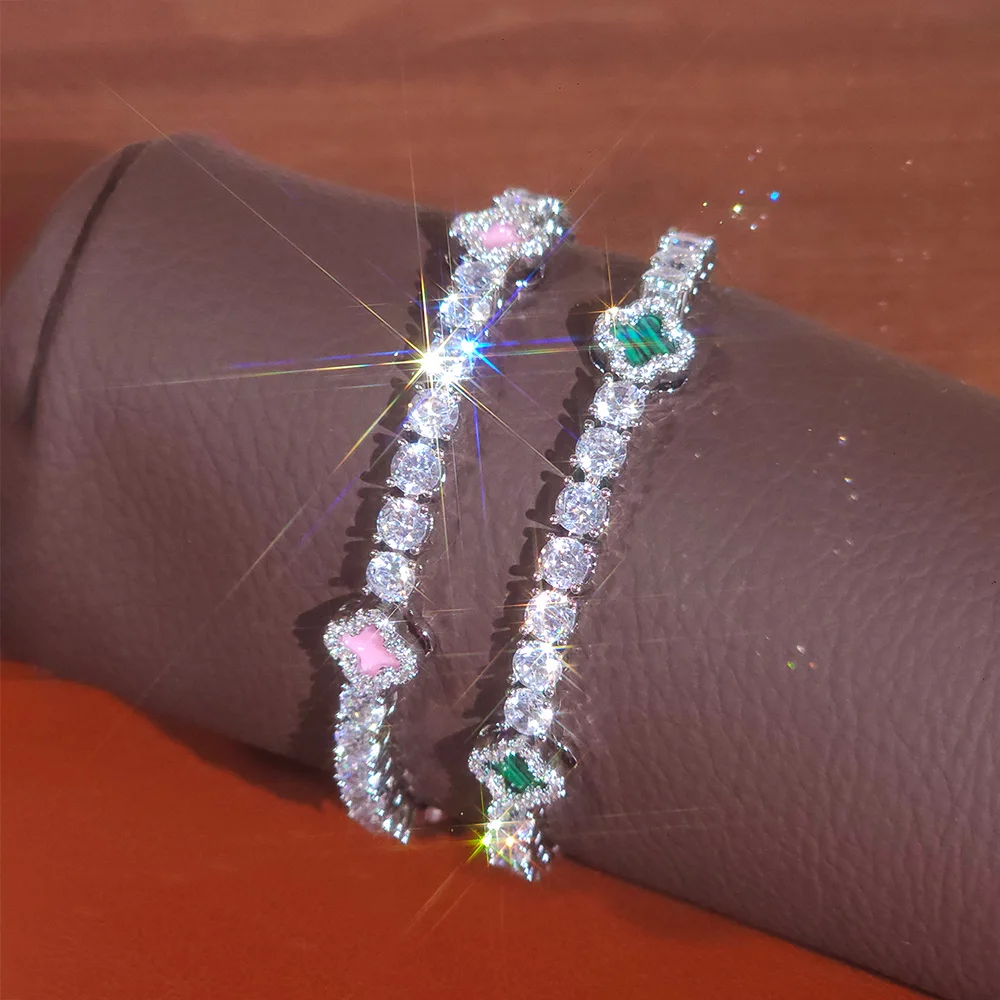 ICECHARMI Iced Out Zirconia Flower Tennis Chain Women's Bracelet Fashion Trendy Wrist Chains Gift For Lady
ICECHARMI Iced Out Zirconia Flower Tennis Chain Women's Bracelet Fashion Trendy Wrist Chains Gift For Lady